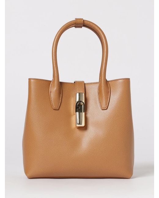 Furla Natural Goccia Grained Leather Bag
