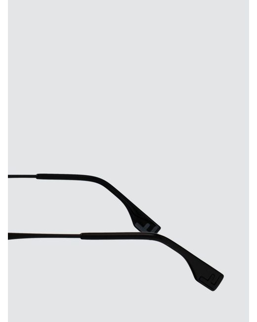 Fendi White Irregular Design Metal Sunglasses With Embossed Logo for men