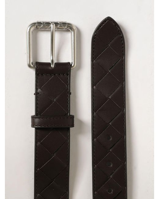 Bottega Veneta Brown Intrecciato Woven Calfskin Leather Belt for men