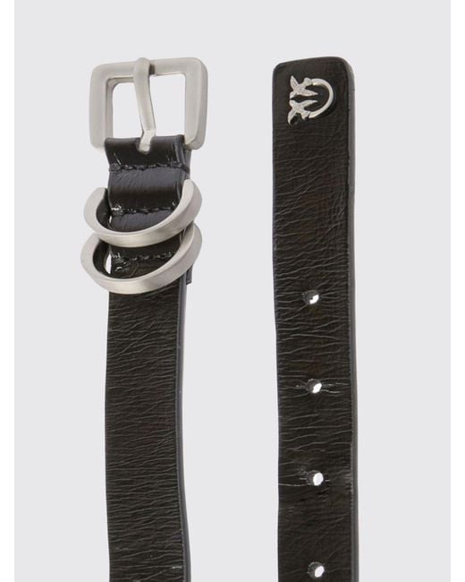 Pinko White Love Birds Leather Belt