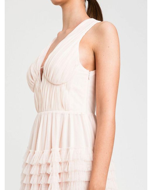 Twinset Pink Tiered Tulle Long Dress