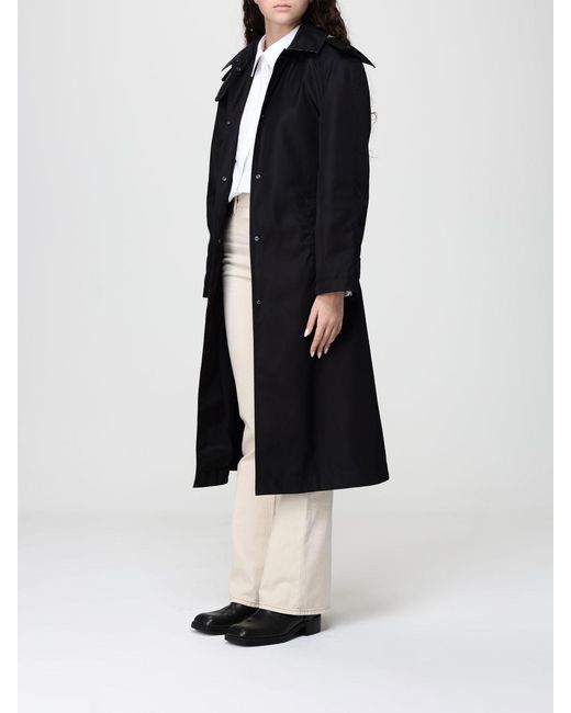 Burberry Blue Double Breasted Cotton Trench Coat