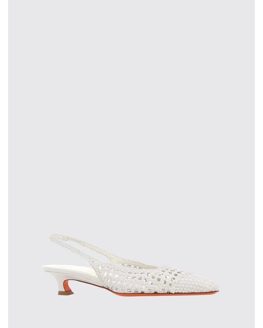 Santoni White High Heel Shoes