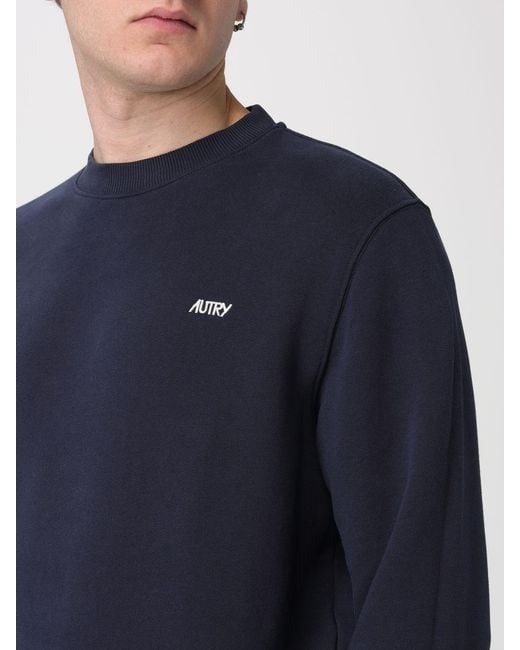 Autry Blue Cotton Crewneck Sweatshirt for men
