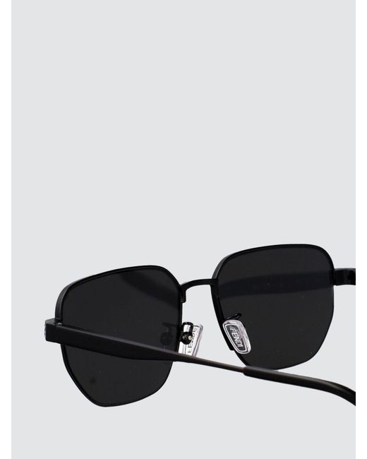 Fendi White Irregular Design Metal Sunglasses With Embossed Logo for men