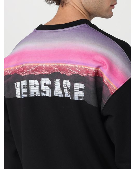 Versace Black Cotton Sweatshirt for men