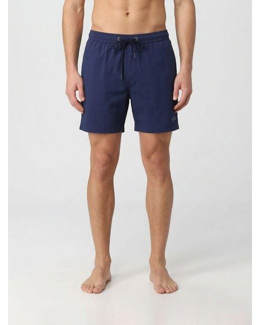 Paul & Shark Blue Paul &Amp Shark Boxer Swim Trunks for men