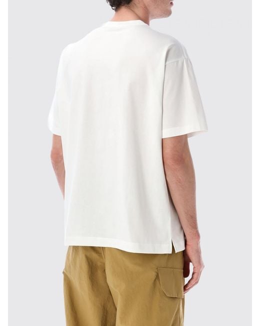And Wander White Cotton Blend T-Shirt With Pocket for men