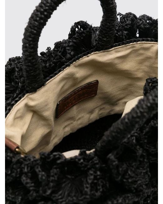 IBELIV Black Coral Raffia Handbag