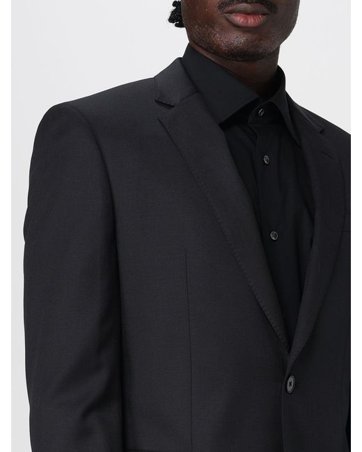 Boss Blue Single-Breasted Virgin Wool Blazer for men