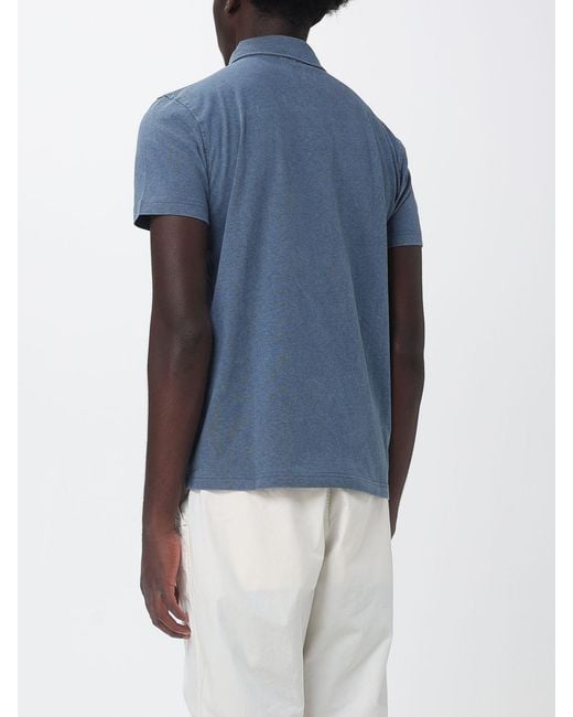 Murphy & Nye Blue Cotton Short-Sleeve Polo Shirt With Ribbed Collar for men