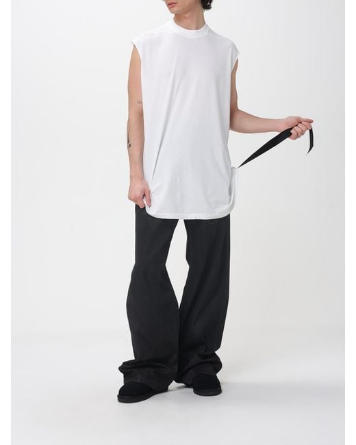 Rick Owens White Cotton Tank Top for men