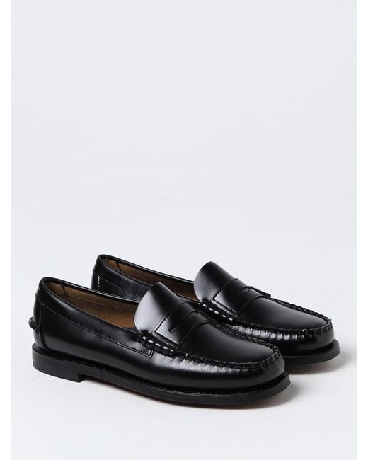 Sebago Black Leather Loafers Classic Dan