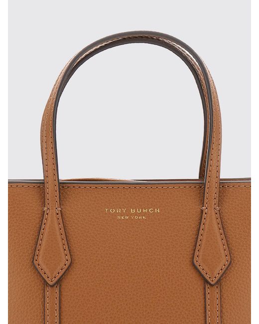 Tory Burch Brown Perry Mini Grained Leather Handbag With Removable Strap