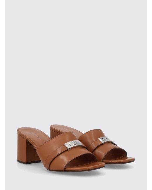 Tory Burch Brown Leelee Leather Mules