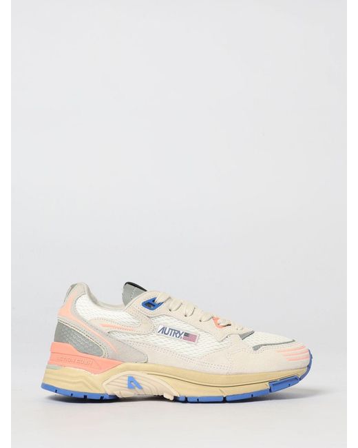 Autry White Hyperway Suede And Mesh Sneakers