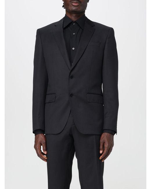 Boss Blue Single-Breasted Virgin Wool Blazer for men
