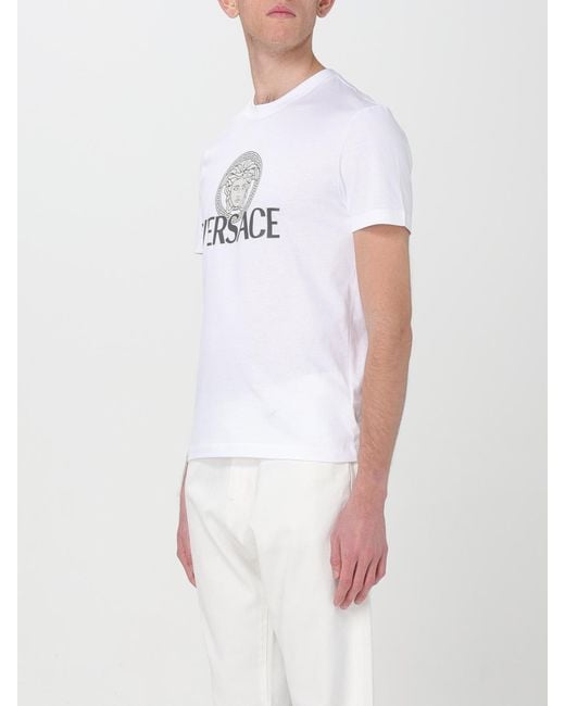 T-Shirt Medusa À Logo Imprimé Versace pour homme en coloris White