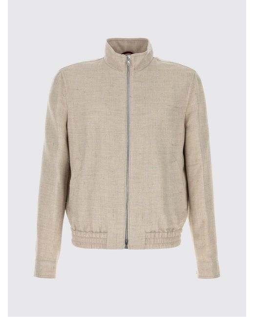 Brunello Cucinelli Natural Silk And Linen Blend Bomber Jacket for men