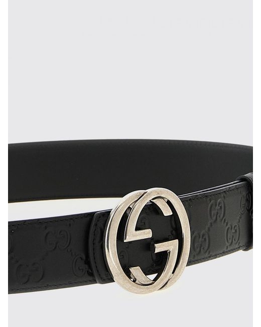 Gucci White Gg Calfskin Leather Belt for men