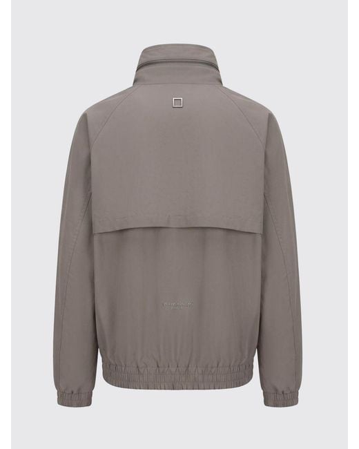 Wooyoungmi Gray High Neck Polyester Bomber Jacket With Zip Pockets for men