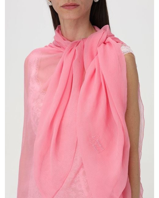 Sciarpa in seta plissettata di Ermanno Scervino in Pink