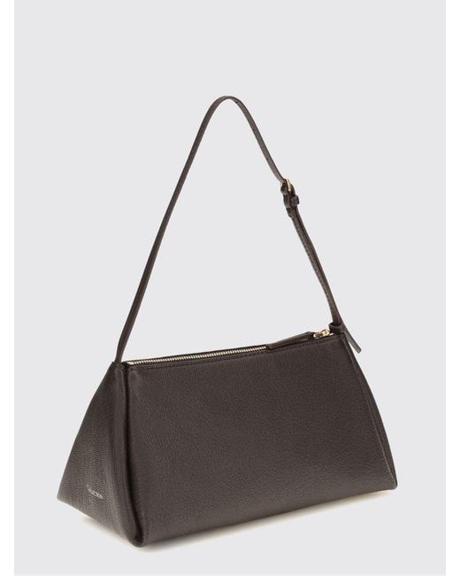 Calvin Klein Brown Aurelis Natural Grain Leather Shoulder Bag
