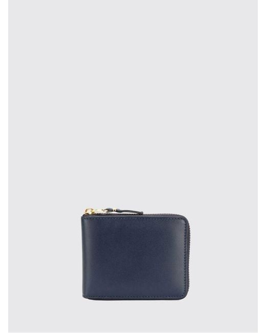 Comme des Garçons Blue Leather Wallet for men