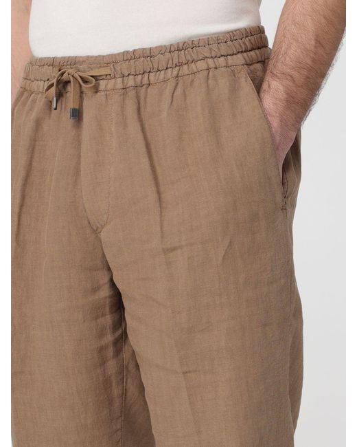 Boglioli Natural Linen Drawstring Trousers for men