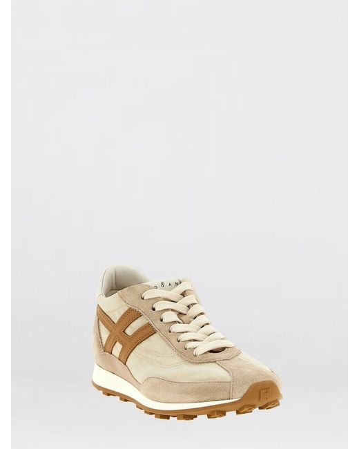 Hogan Natural Athletic Suede And Nylon Sneakers