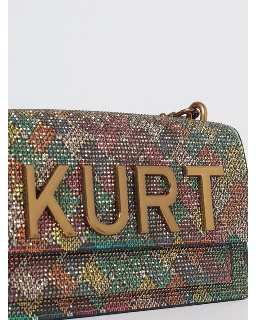 Kurt Geiger Gray Shoreditch Canvas Crossbody Bag With Rhinestones