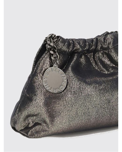 Stella McCartney Black Falabella Laminated Technical Fabric Mini Bag With Chain Handle