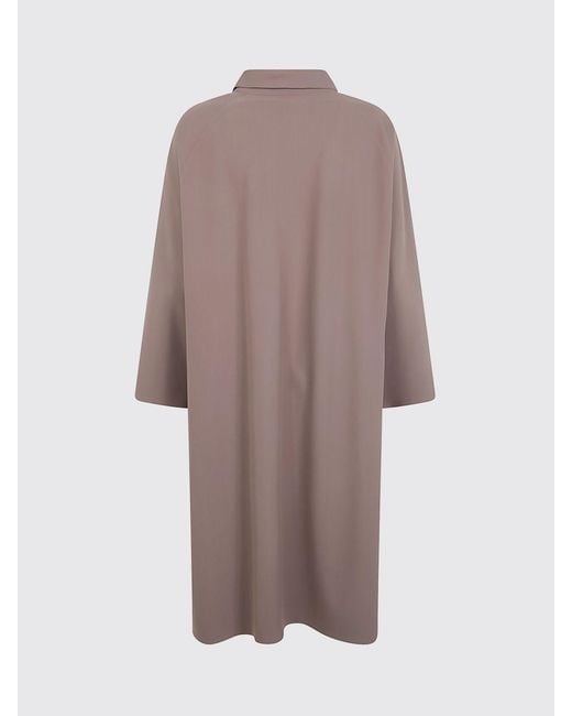 Herno Gray Single-Breasted Knee-Length Jersey Trench Coat With Classic Collar
