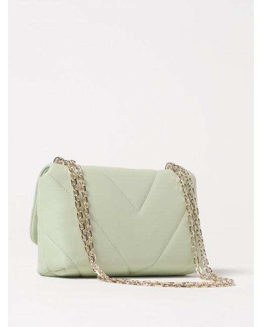 Patrizia Pepe Natural Fly Puffy Chevron Quilted Nappa Leather Shoulder Bag