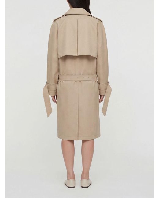 The Attico Natural Double-Breasted Cotton Trench Coat