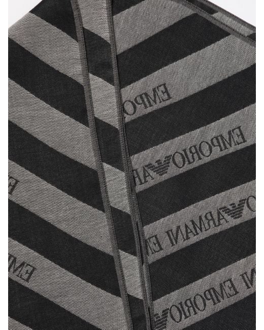 Sciarpa Logata di Emporio Armani in Gray da Uomo