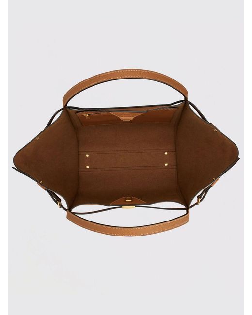 Tod's Brown Medium Grained Leather Shopping Bag