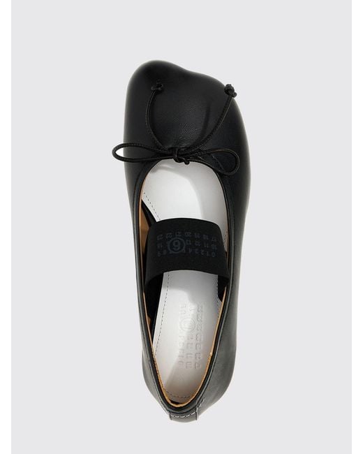 MM6 by Maison Margiela White Anatomic Tabi Mary Jane Ballerinas