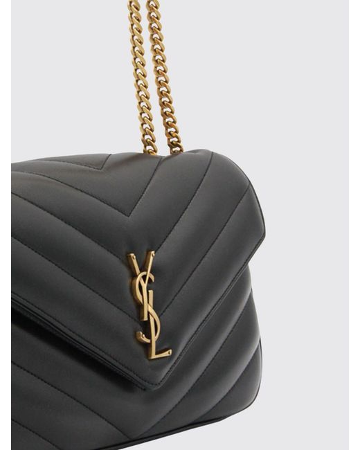 Saint Laurent Black Loulou Quilted Chevron Nappa Leather Bag