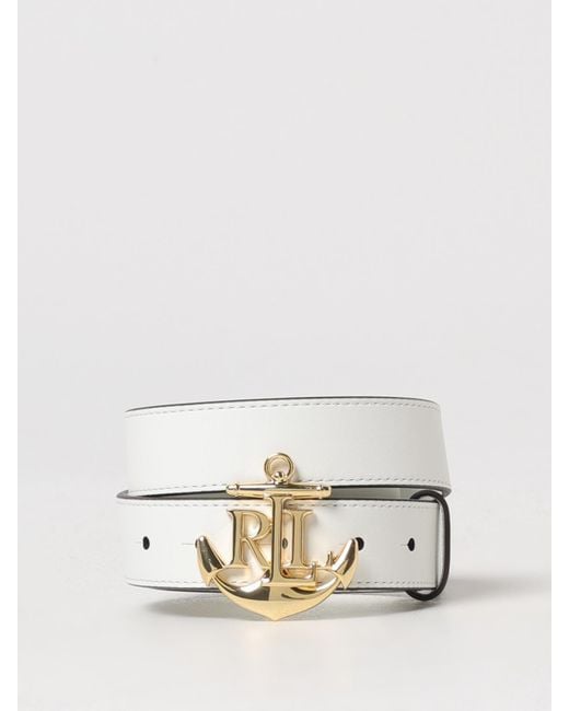 Ralph Lauren Natural Anchor Buckle Leather Belt