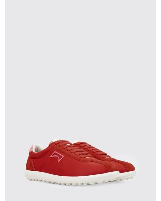 Camper Red Pelotas Xlf Recycled Polyester And Suede Sneakers