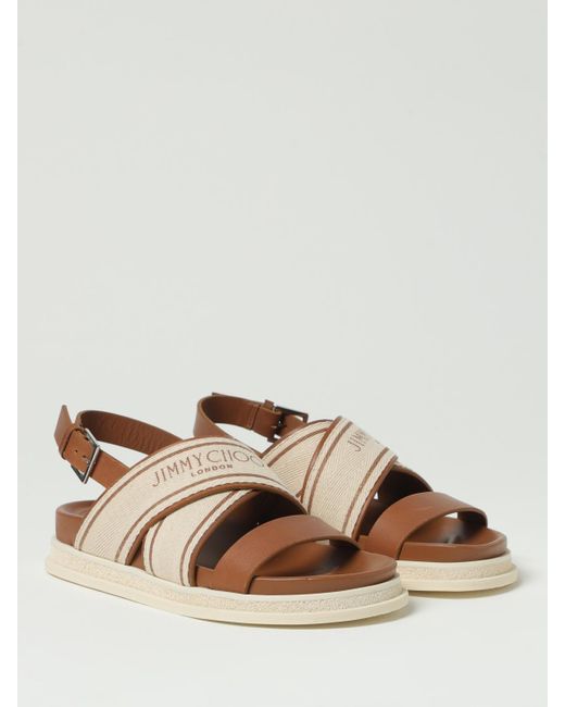 Jimmy Choo Natural Flache Sandalen Damen
