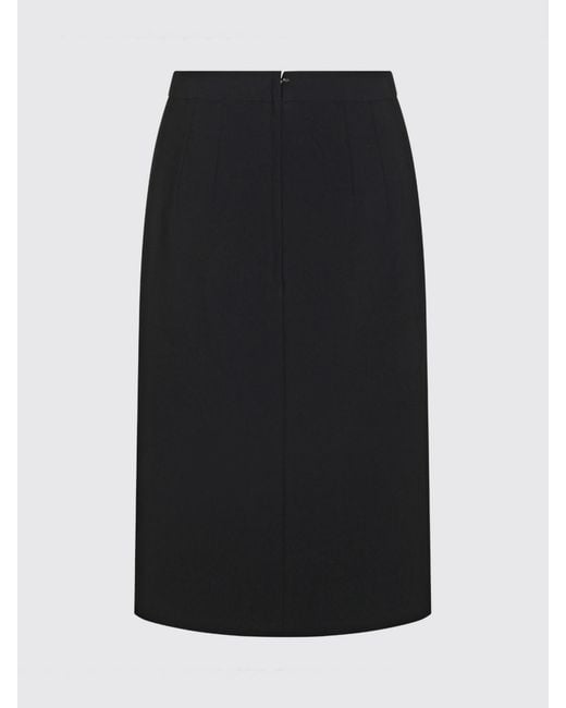 Dolce & Gabbana Blue Dolce &Amp Gabbana High-Waisted Virgin Wool Midi Pencil Skirt With Slit