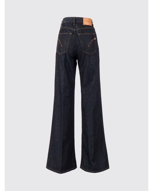 Dondup Blue Flared Cotton Denim Jeans