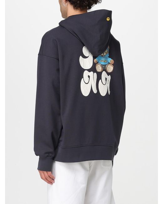Felpa Con Cappuccio Con Logo di Barrow in Blue da Uomo