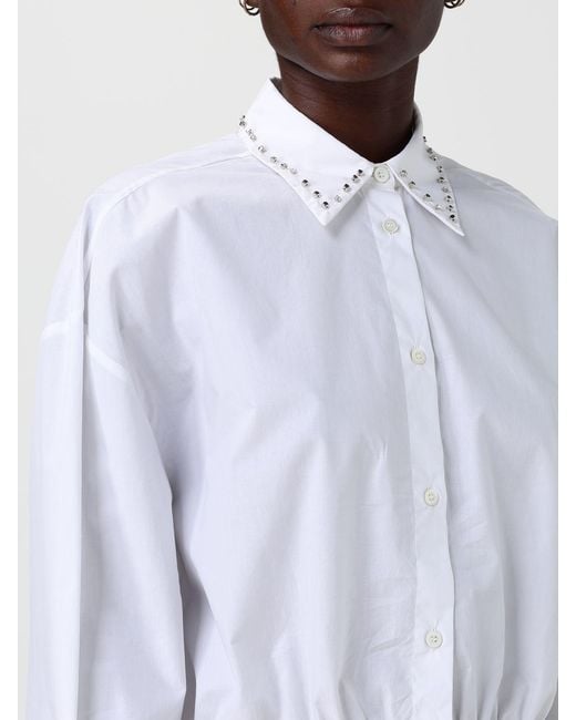 Pinko White Cotton Shirt With Studs