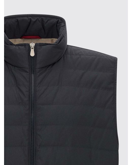 Brunello Cucinelli Blue Quilted Gilet for men