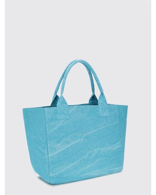 Ganni Blue Xxl Tote Bag