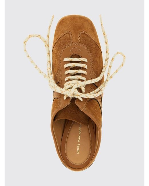 Dries Van Noten Brown Suede Mules