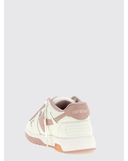 Off-White c/o Virgil Abloh White Out Of Office Low-Top Leather Sneakers With Perforated Toe And Logo